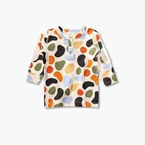 NEW SAPLING ORGANIC kid's pebbles waffle long sleeve tee in multi